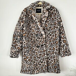 Haily's Women's Leopard Print Fuzzy Teddy Oversized Jacket Size XXL